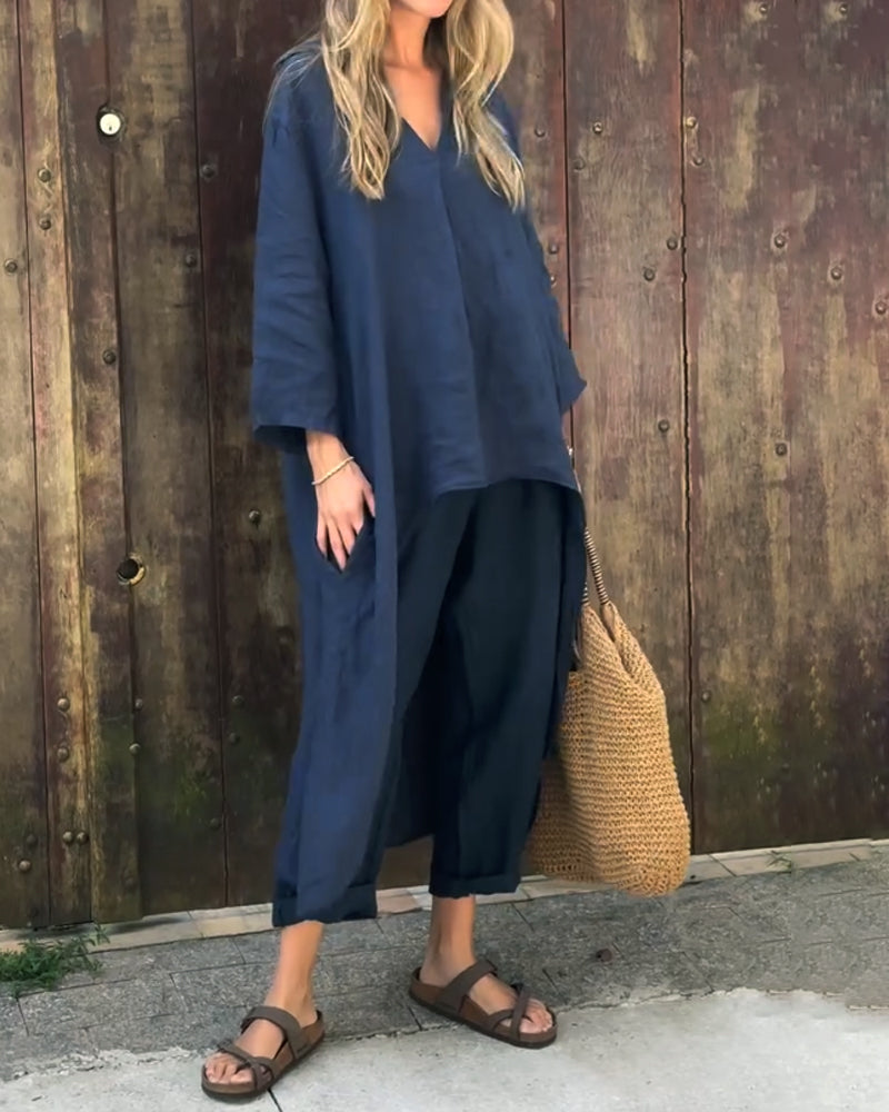 Stella | Elegant Loose V-Neck Set