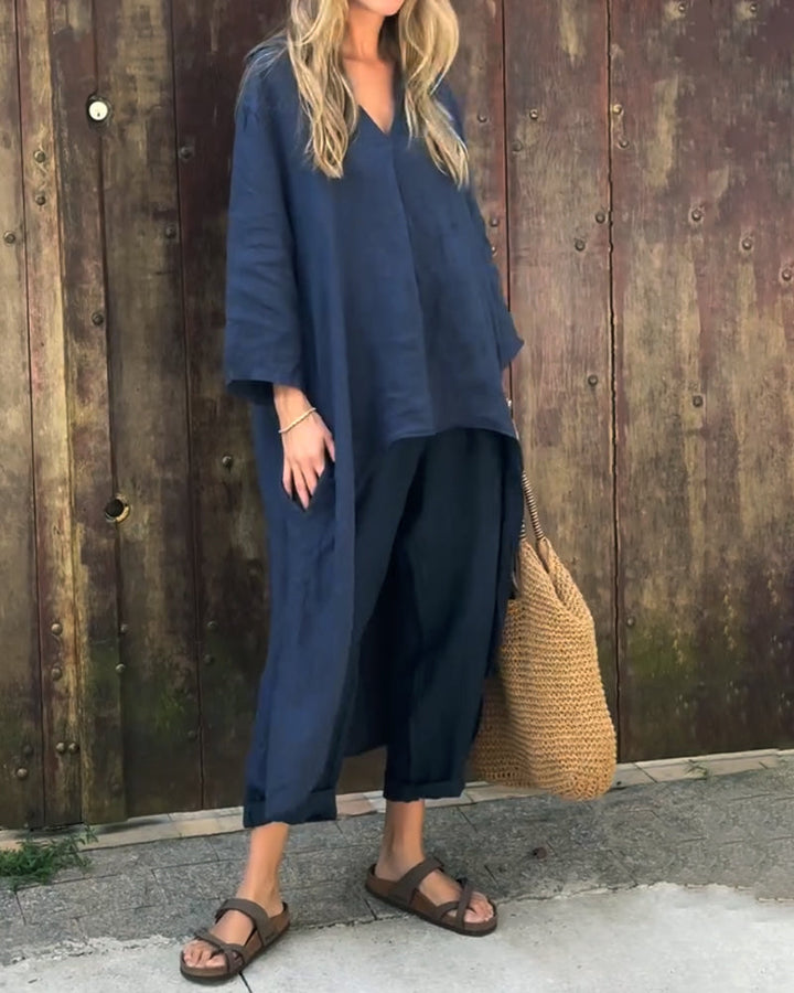Stella | Elegant Loose V-Neck Set