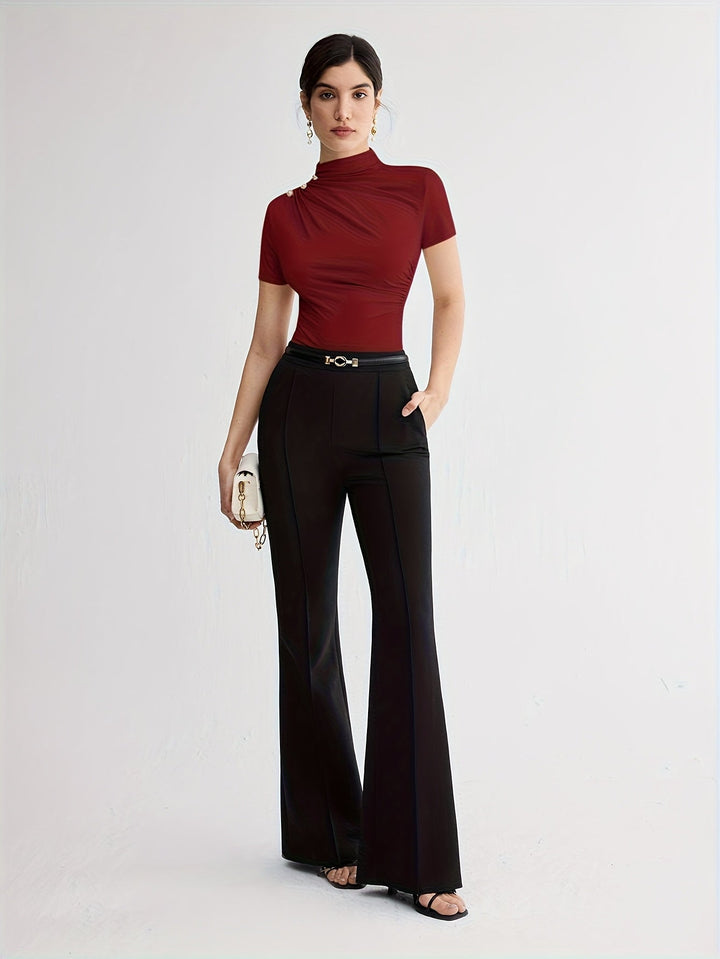 Sienna | Mock Neck Short-Sleeve Top