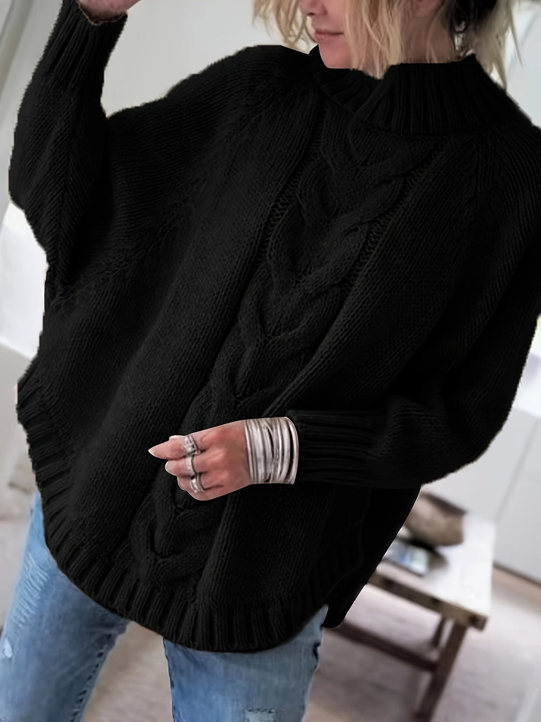 Corinne | Cozy High-Neck Cable-Knit Jumper