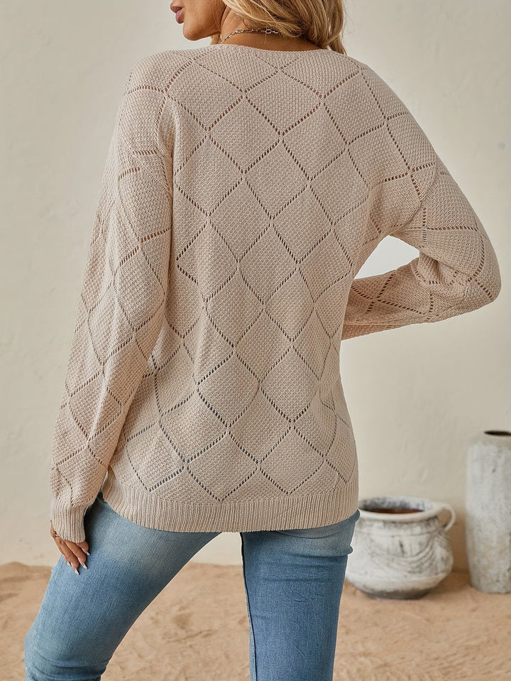 Camryn | Openwork V-Neck Jumper