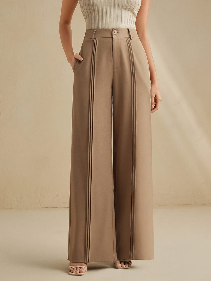 Marlowe | Pleated Wide-Leg Trousers