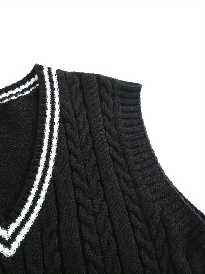 Gideon | Cable-Knit V-Neck Jumper Vest