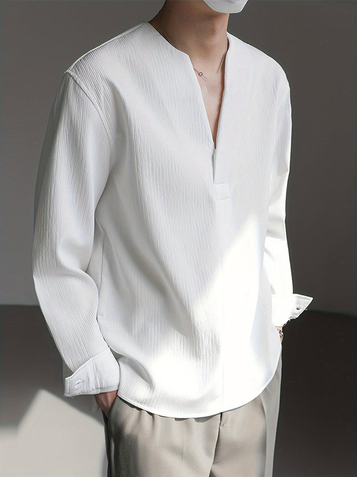 Franklin | Collarless V-Neck Shirt