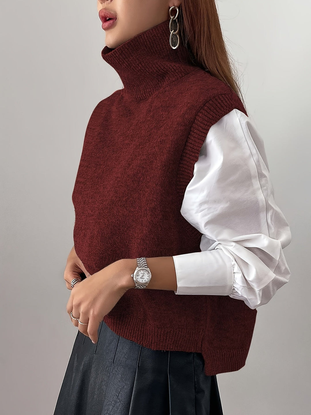 Farrah | High-Neck Jumper Vest