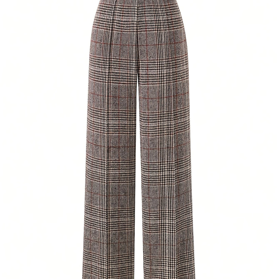 Matilda | Wide-Leg Plaid Trousers