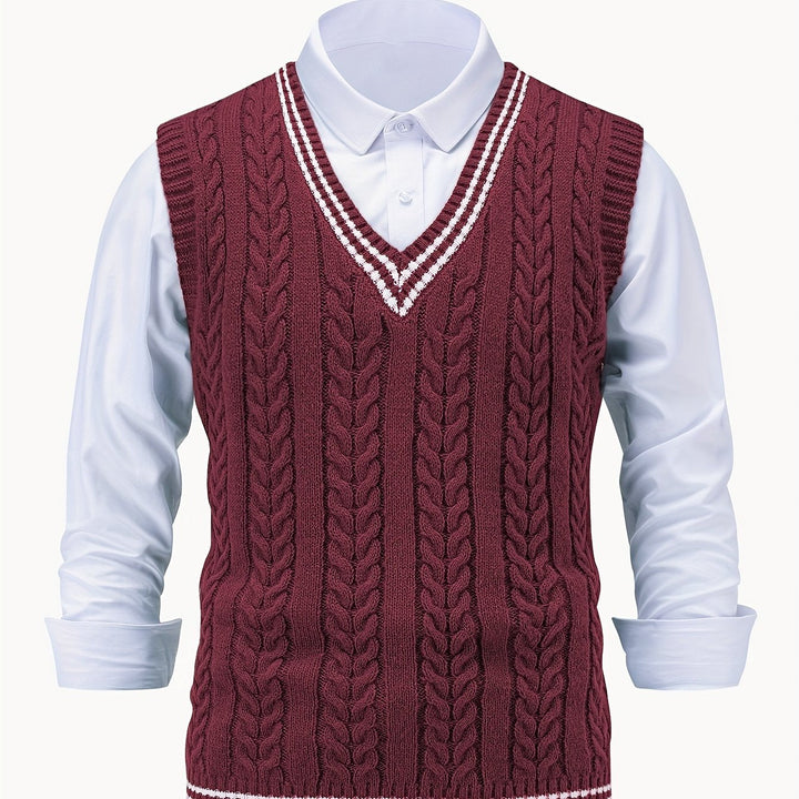 Gideon | Cable-Knit V-Neck Jumper Vest