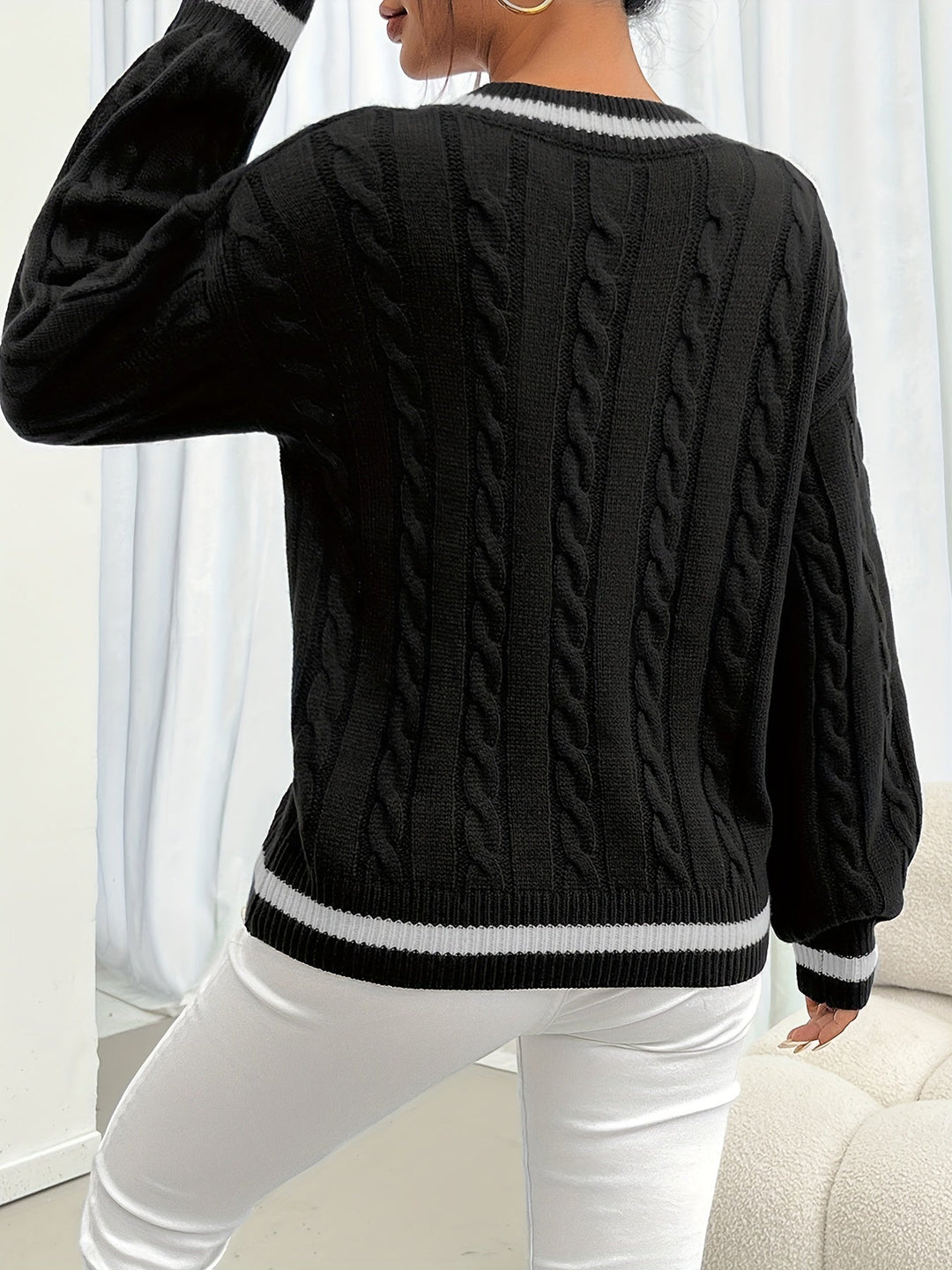 Camryn | Cable-Knit V-Neck Jumper