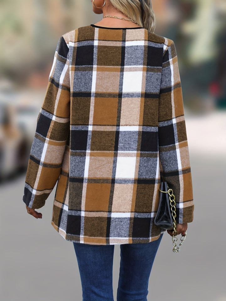 Regina | Draped Plaid Jacket