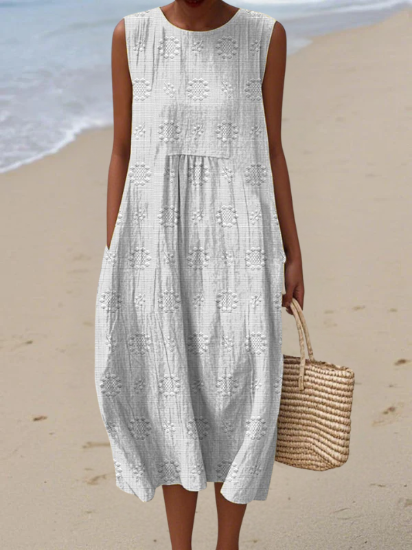 Michelle | Casual Embroidered Midi Dress