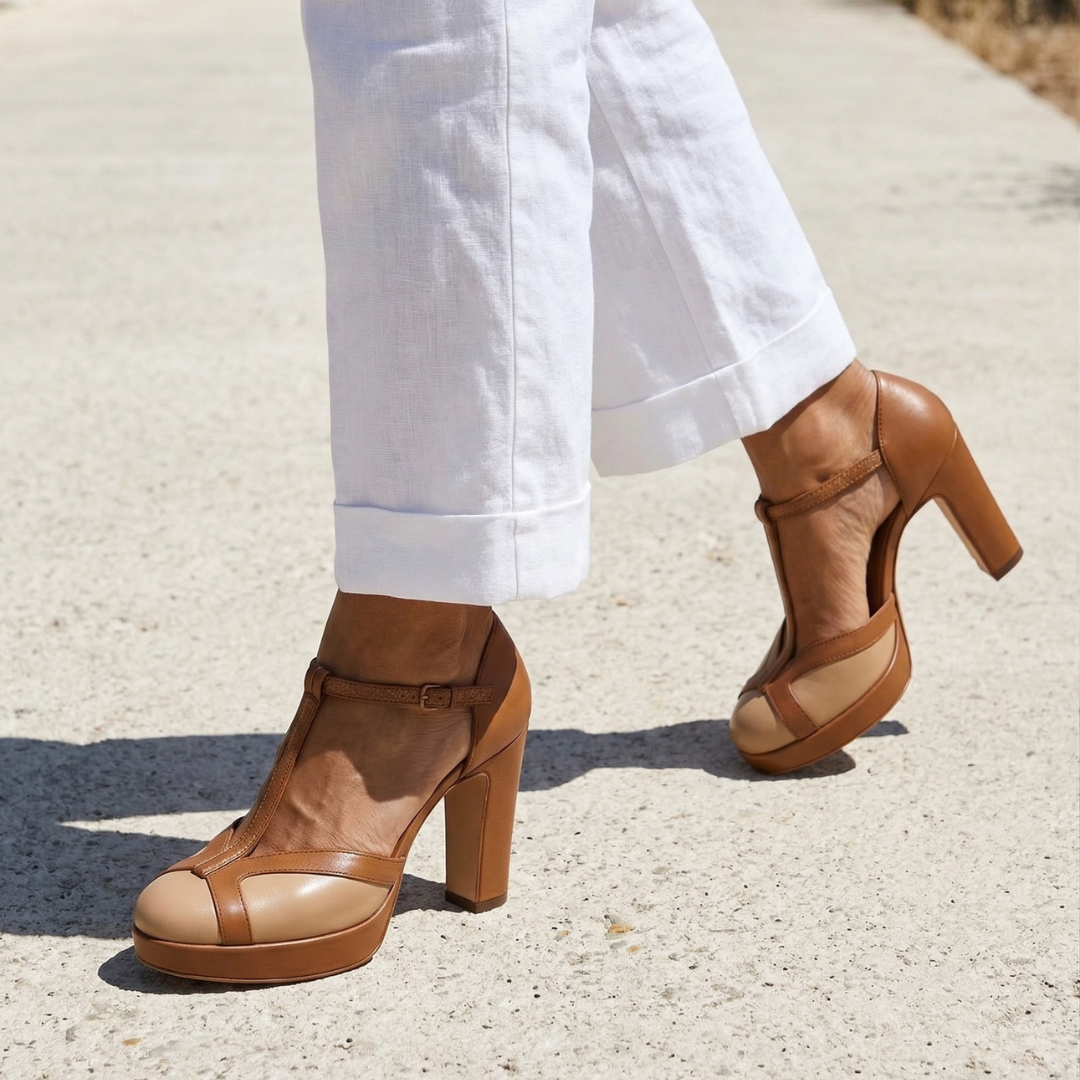 Nadia | Sophisticated Retro Close Toe Heels