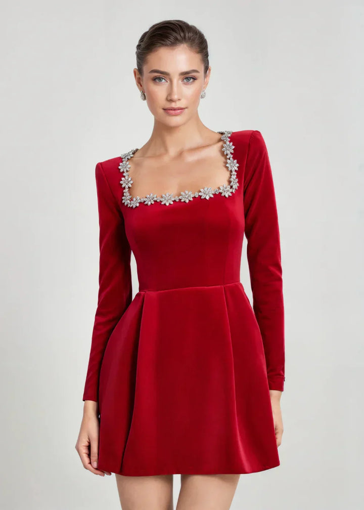 Brielle | Elegant Velvet Mini Dress