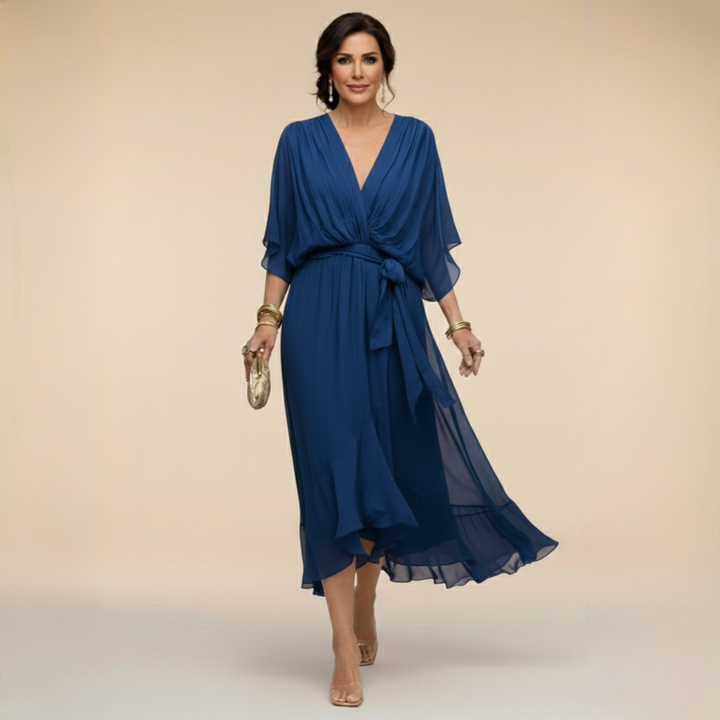 Abigail | Stylish Chiffon V-Neck Dress