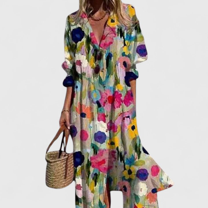 Paula | Elegant Multicolour Boho Dress
