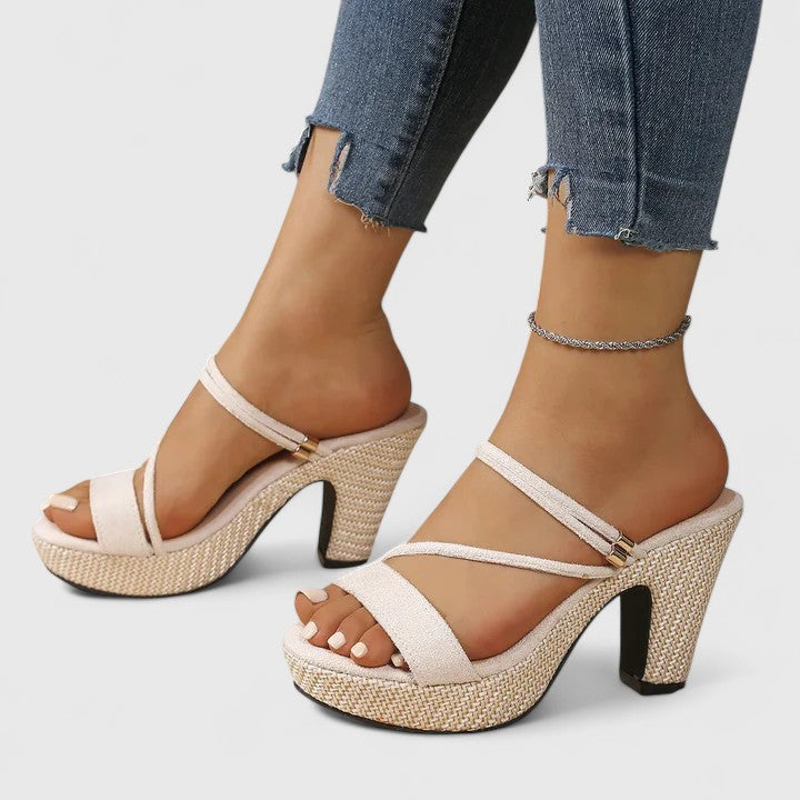 Lorienna | Sophisticated Lace Chunky Heels