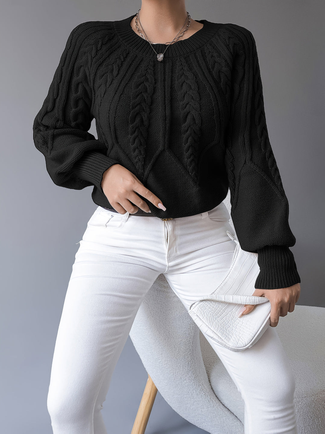 Elsie | Cable-Knit Textured Jumper