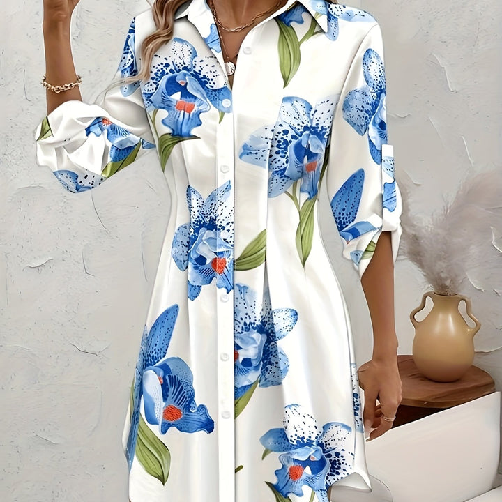 Josie | Floral Button-Front Shirt Dress