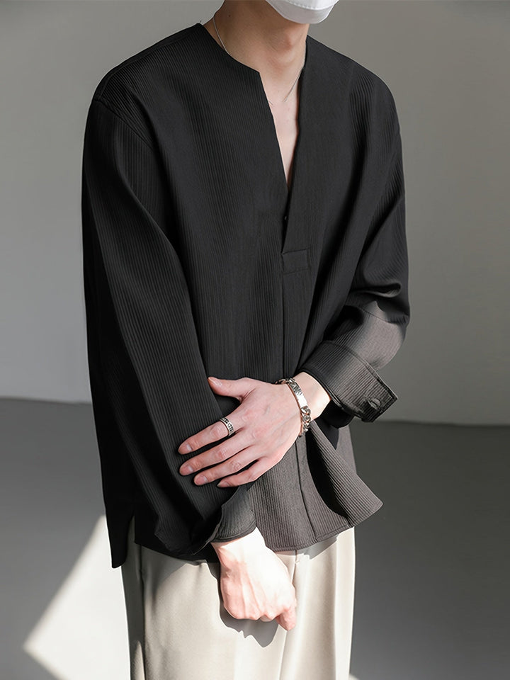 Franklin | Collarless V-Neck Shirt