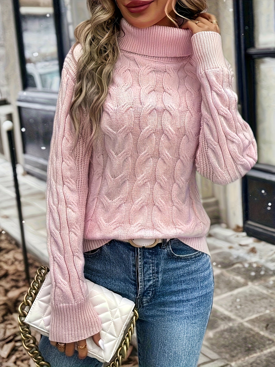 Celeste | Cozy Cable-Knit Turtleneck Jumper