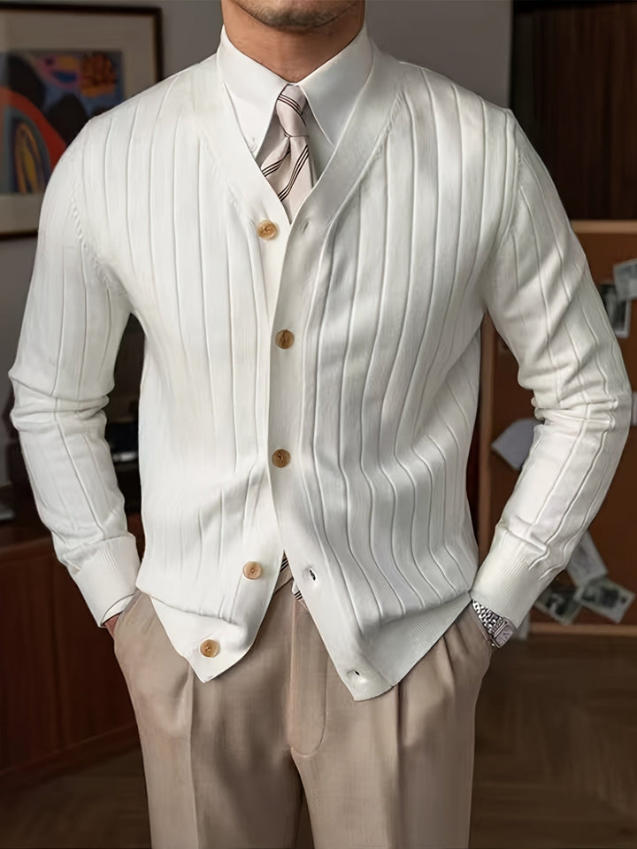 Arthur | Ribbed Button-Up Cardigan