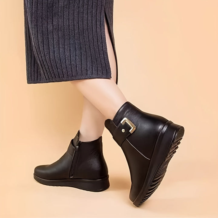 Bernadette | Cozy Buckle Ankle Boots
