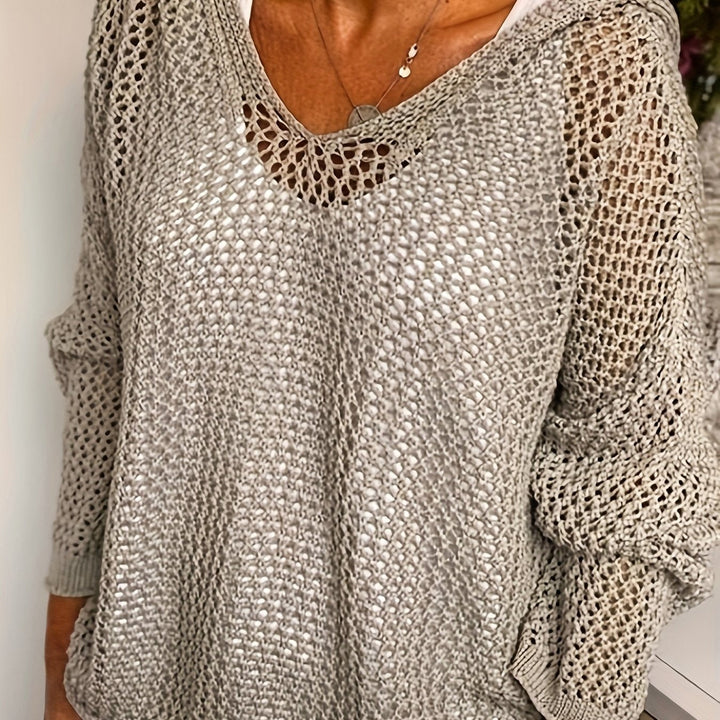 Delaney | Relaxed Open-Knit Hooded Jumper