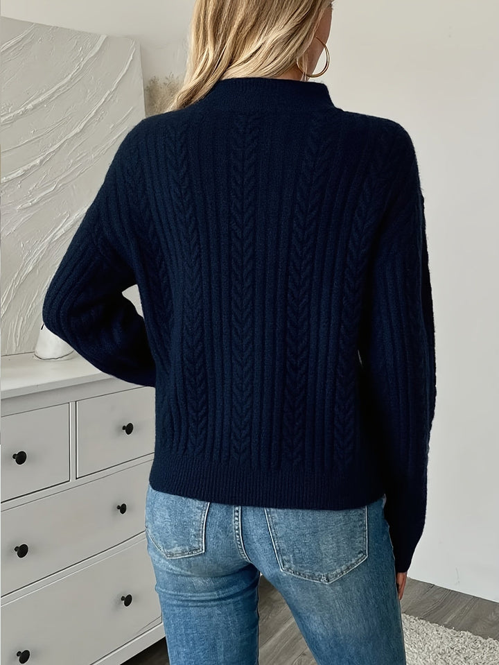 Clementine | Textured Half-Zip Jumper