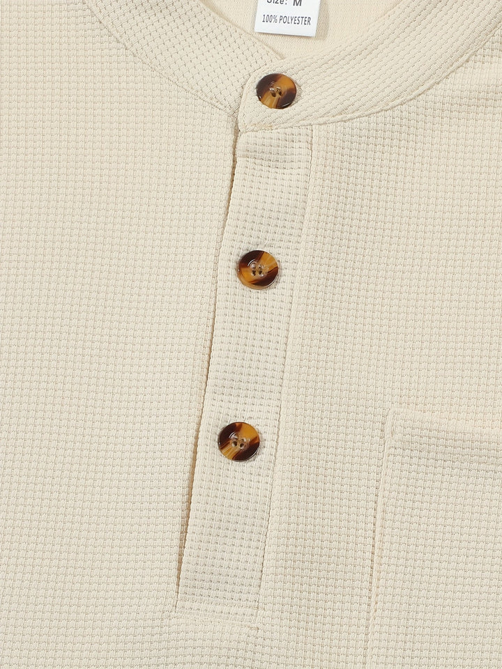 Jonathan | Textured Long Sleeve Henley Shirt