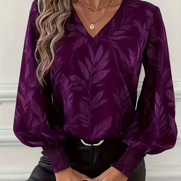 Elena | Botanical V-Neck Blouse
