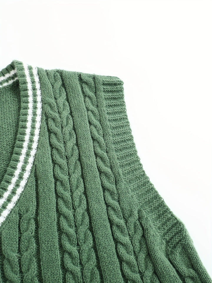 Gideon | Cable-Knit V-Neck Jumper Vest