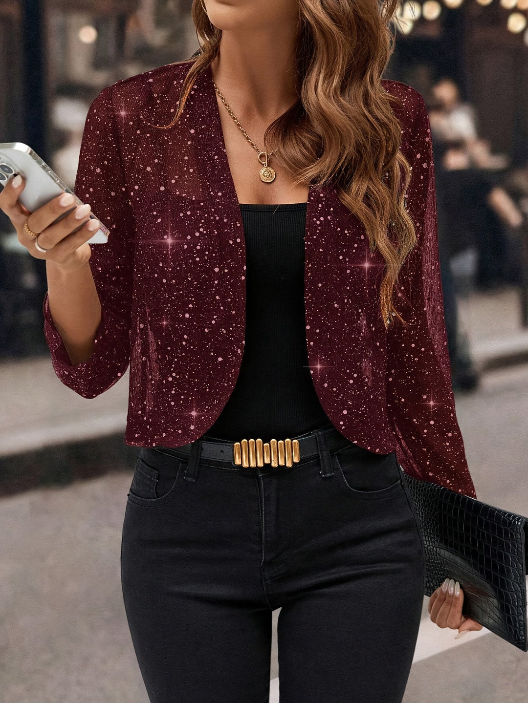 Elaine | Shimmer Cropped Jacket