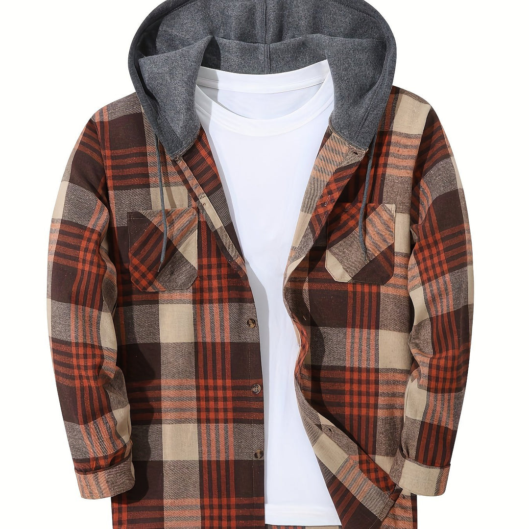 Braxton | Checked Hooded Shirt