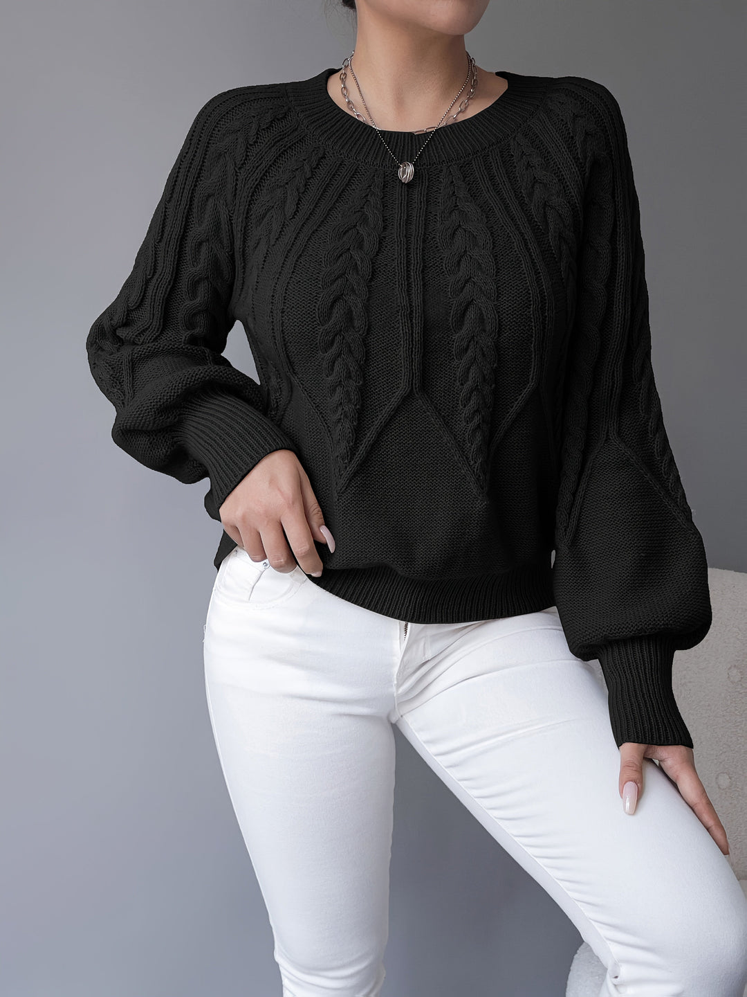 Elsie | Cable-Knit Textured Jumper