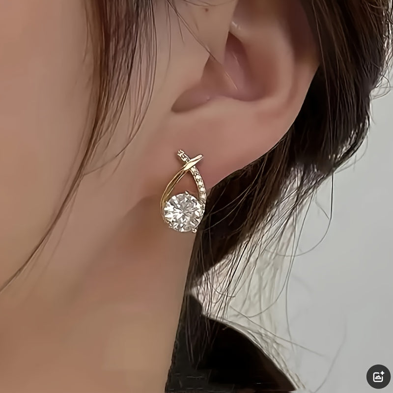Cheryl | Stylish Stud Cubic Zirconia Earrings