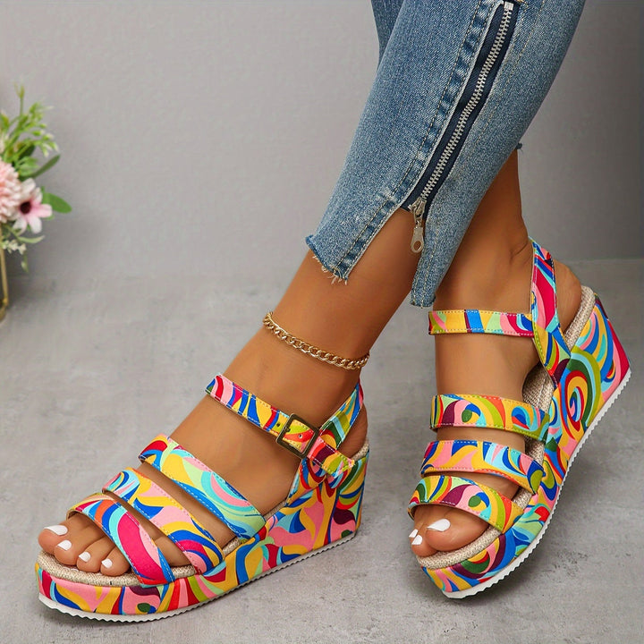 Rosalind | Elegant Strappy Platform Wedge Sandals