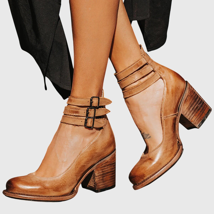 Hannah | Elegant Triple Ankle Strap Heels