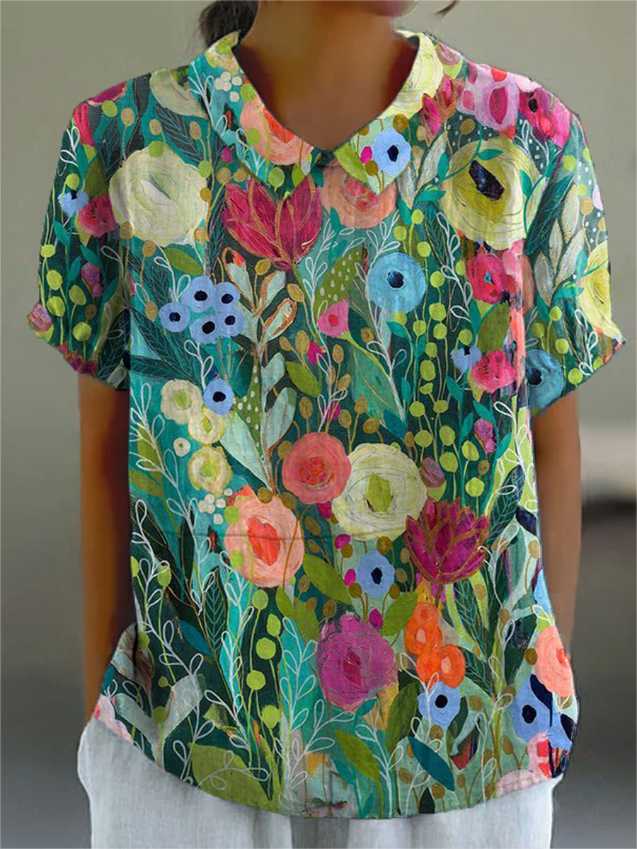 Amber | Stylish Watercolour Floral Shirt