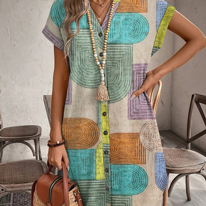 Miriam | Retro Print Shirt Dress