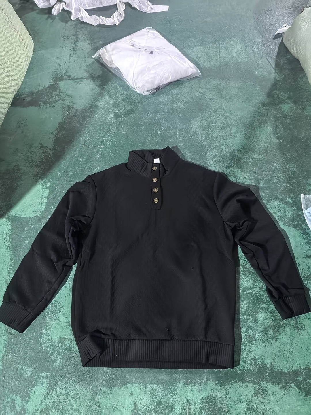 Ronan | Stand Collar Button Henley Jumper