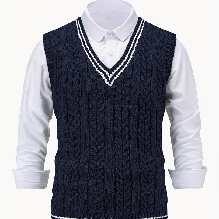 Gideon | Cable-Knit V-Neck Jumper Vest