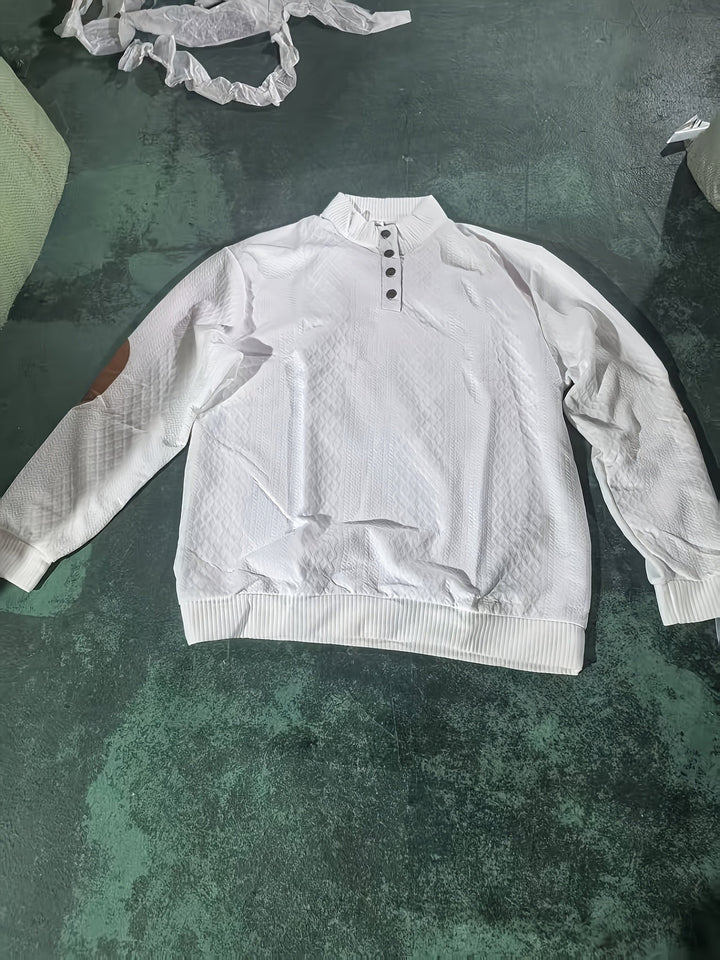 Ronan | Stand Collar Button Henley Jumper