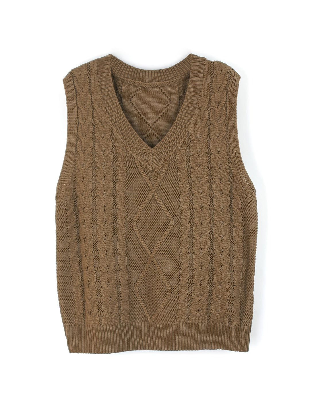 Cora | Cozy Cable-Knit V-Neck Jumper Vest