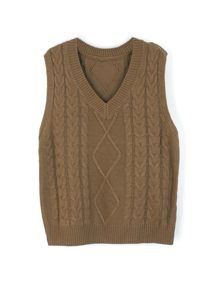 Cora | Cozy Cable-Knit V-Neck Jumper Vest
