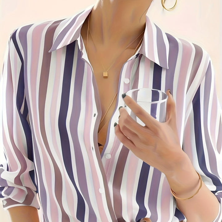 Marcella | Refined Striped Button-Up Shirt