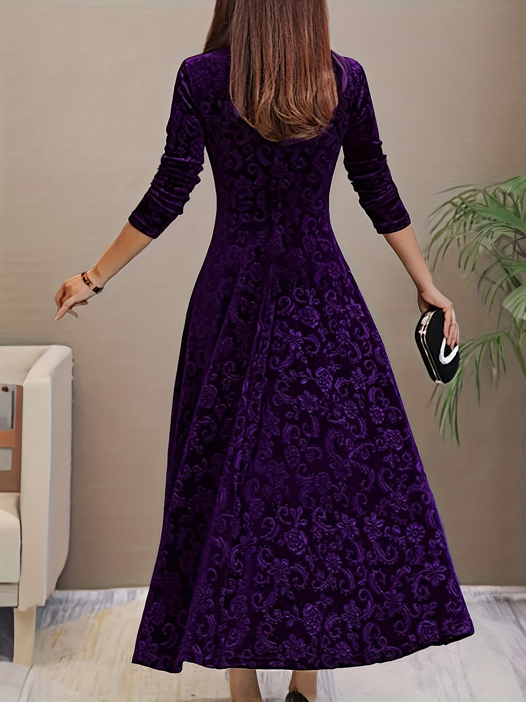 Adeline | Elegant Long-Sleeve Midi Dress