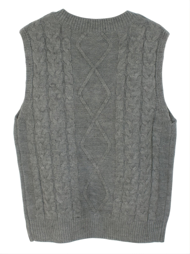 Cora | Cozy Cable-Knit V-Neck Jumper Vest
