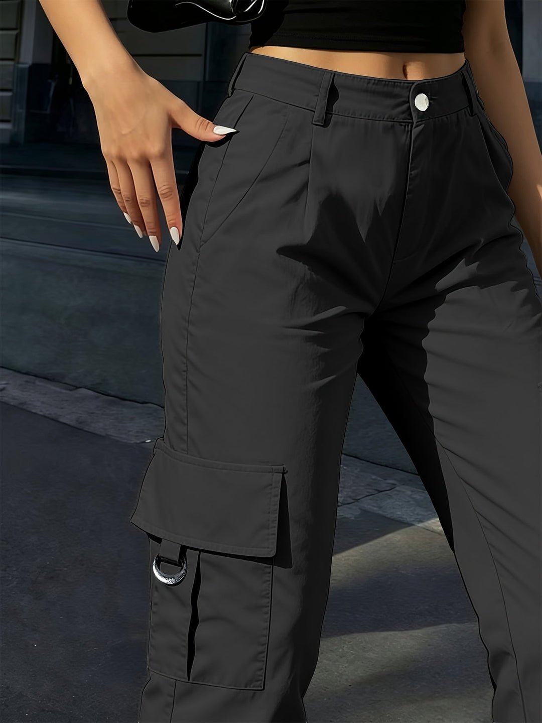 Bonnie | High-Waisted Wide-Leg Cargo Trousers
