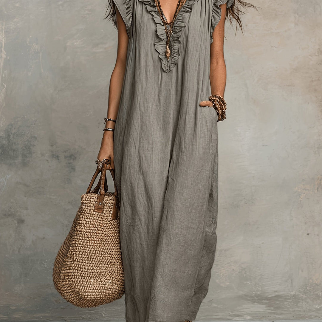 Marisol | Ruffled Bohemian Maxi Dress