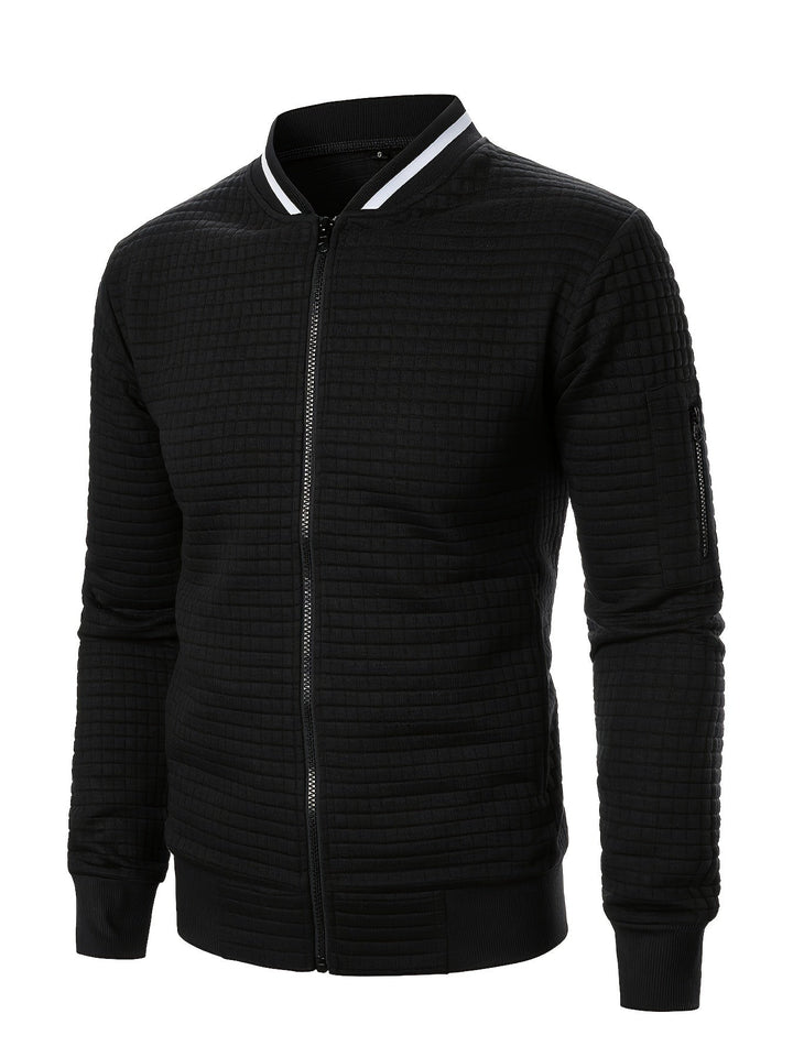 Raymond | Textured Zip-Up Bomber Jacket