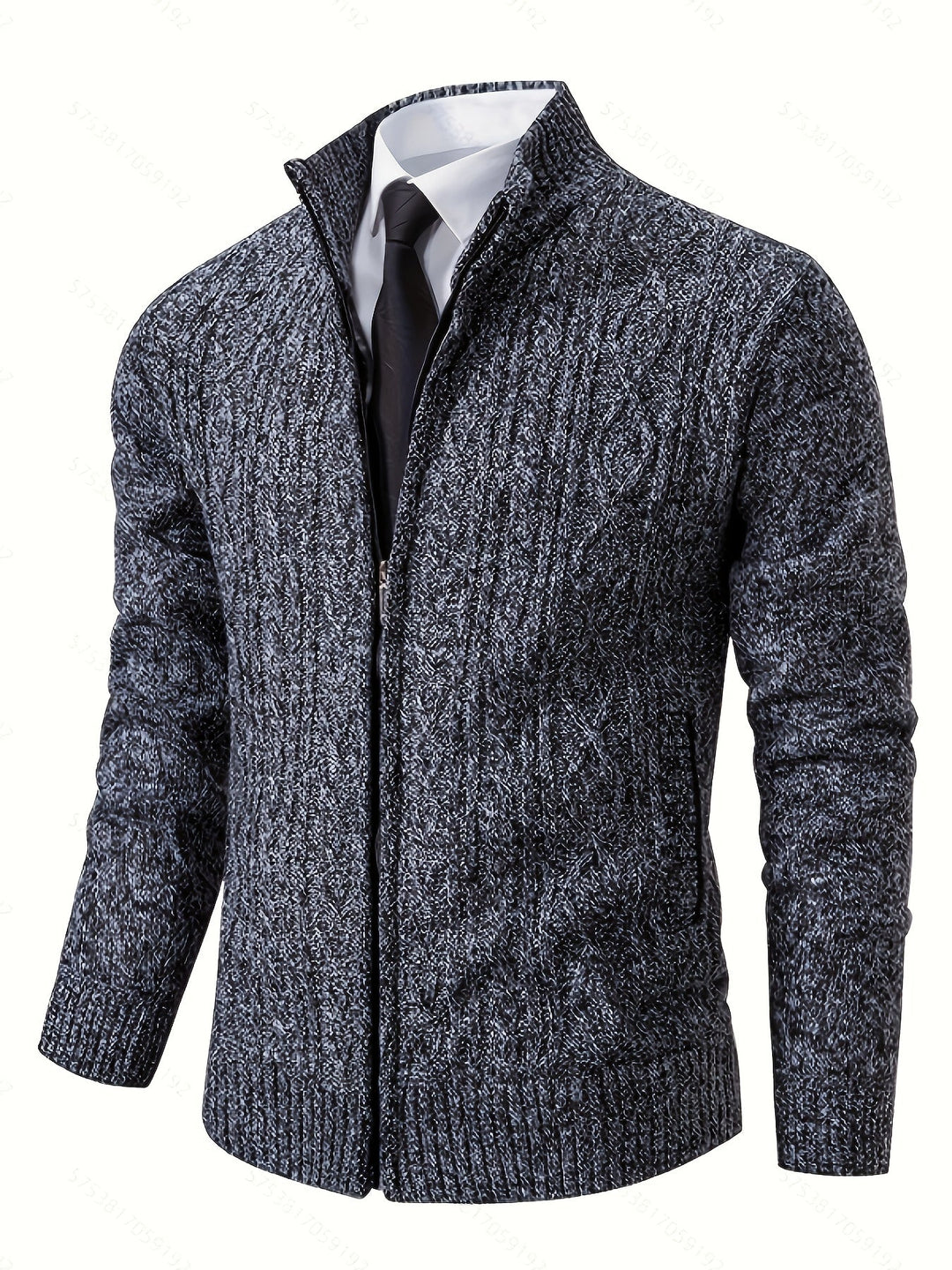 Walter | Textured Full-Zip Cardigan